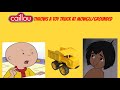 Caillou throws a toy truck at mowgligrounded