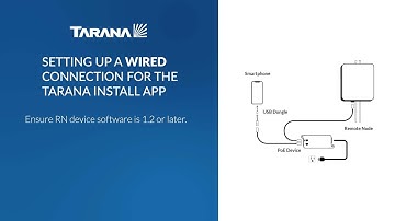 Setting Up a WIRED Connection for the Tarana Install App