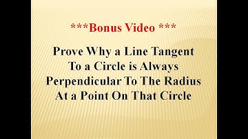Why is a Line Tangent to a Circle Perpendicular to the Radius at Point of Contact?