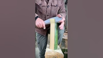 the process of cutting bamboo stems with a sharp machete #shorts