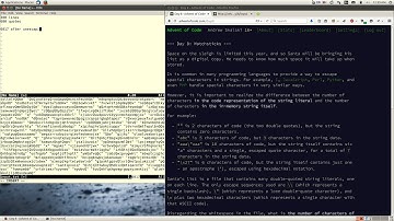 Advent of Code 2015, Day 8, solution in vim editor