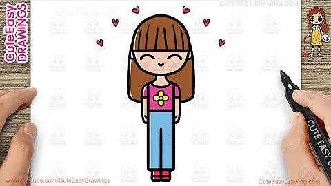 How to Draw a Cute Little Girl  Easy Drawing and Coloring