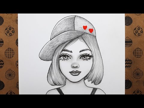 Adım Adım Şapkalı Kız Resmi Nasıl Çizilir, Kolay Yoldan Güzel Kız Çizimi, Öğretici Kolay Çizimler