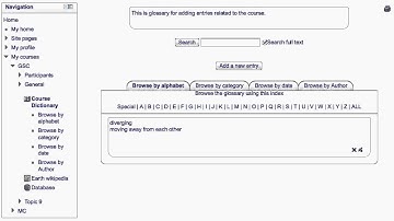 Moodle - Add a new entry to the glossary