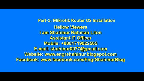 Part1 - Mikrotik Router OS Installation