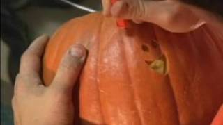 How to Carve a Pumpkin for Halloween : Carving a Ghost Design into a Pumpkin