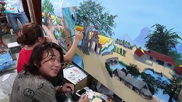 bài tranh đồng quê nhật ký khóa k21, liên hệ học vẽ tranh tường: 0969.033.288