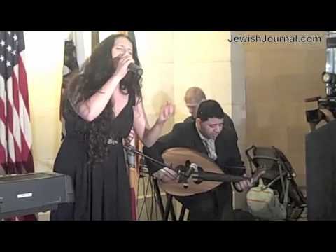 Israeli singer Miri Mesika performs at welcome Rec...