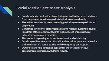 Senior Design Project - Sentiment Analysis