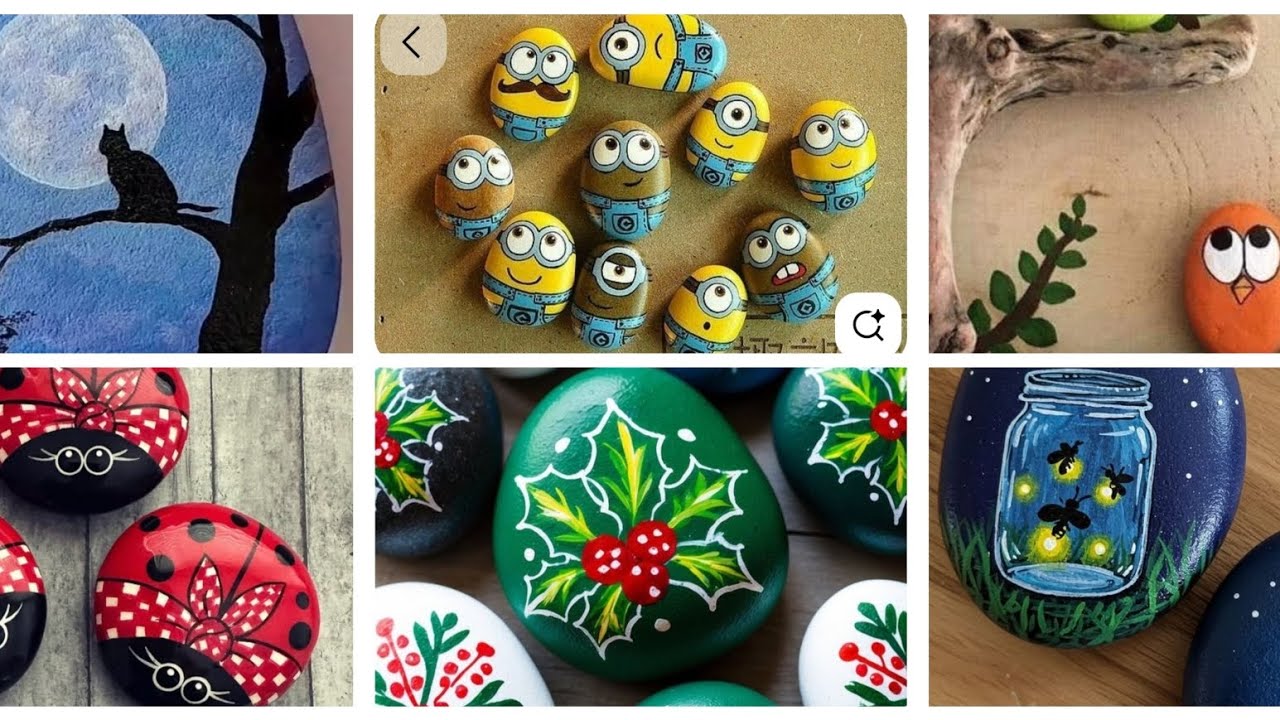 Easy Rock painting ideas !#Beautiful painted stones for Gardens and vases#craft # rock painting#