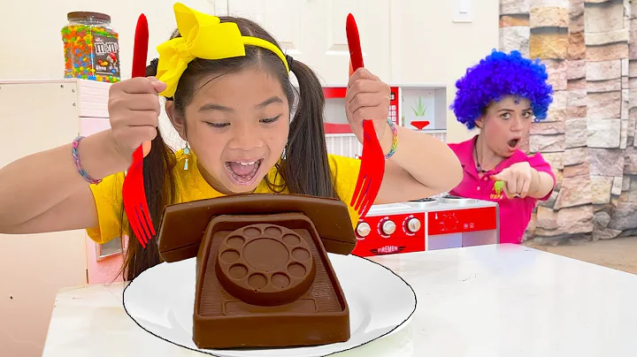 Emma Pretend Play Real vs Fake Chocolate Food Chal...