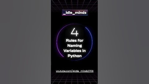 Rules for naming variables in python.....#shorts