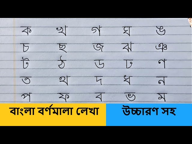 ক খ গ ঘ | বাংলা বর্ণমালা অনুশীলন | ব্যঞ্জনবর্ণ লেখা | Hater Lekha class=