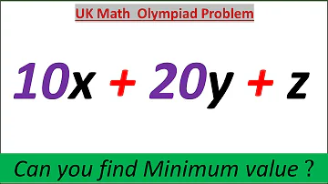 UK Math Olympiad | smallest possible value of 10x + 20y + z if x, y, z are positive integers.