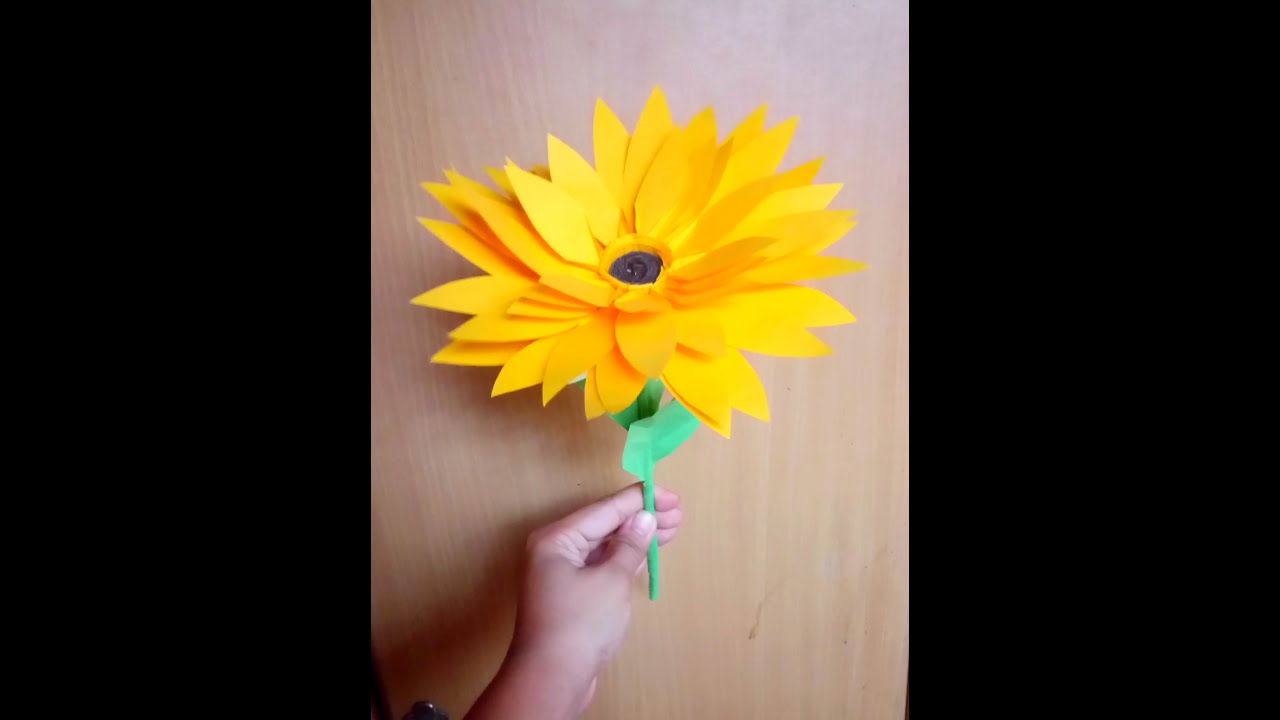 How To Make Easy Sunflower Paper DIY Sun Flower Paper YouTube