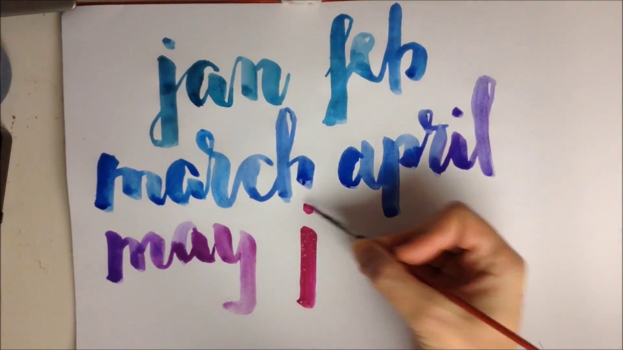 Brushmeetspaper: Brush Lettering Calendar Lettering 2017 - YouTube