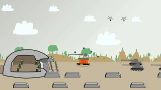 French grenade drones and rifle soldiers defend bunkers against German Tiger tank attacks