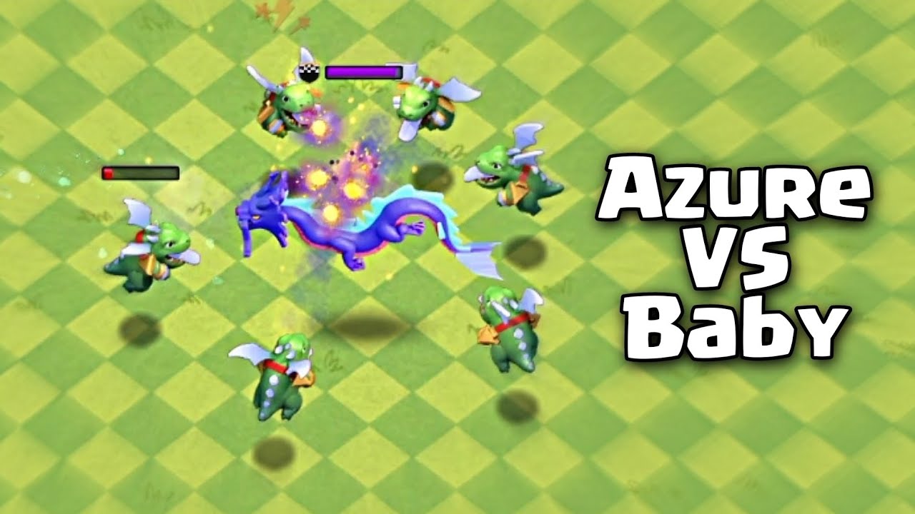 AZURE DRAGON (WATER DRAGON) VS BABY DRAGONS - CLASH OF CLANS
