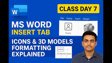 How to Use MS Word Insert Tab Icons & 3D Models | Formatting Explained Step by Step