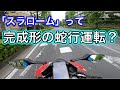 【モトブログ】スラロームって完成形の蛇行運転