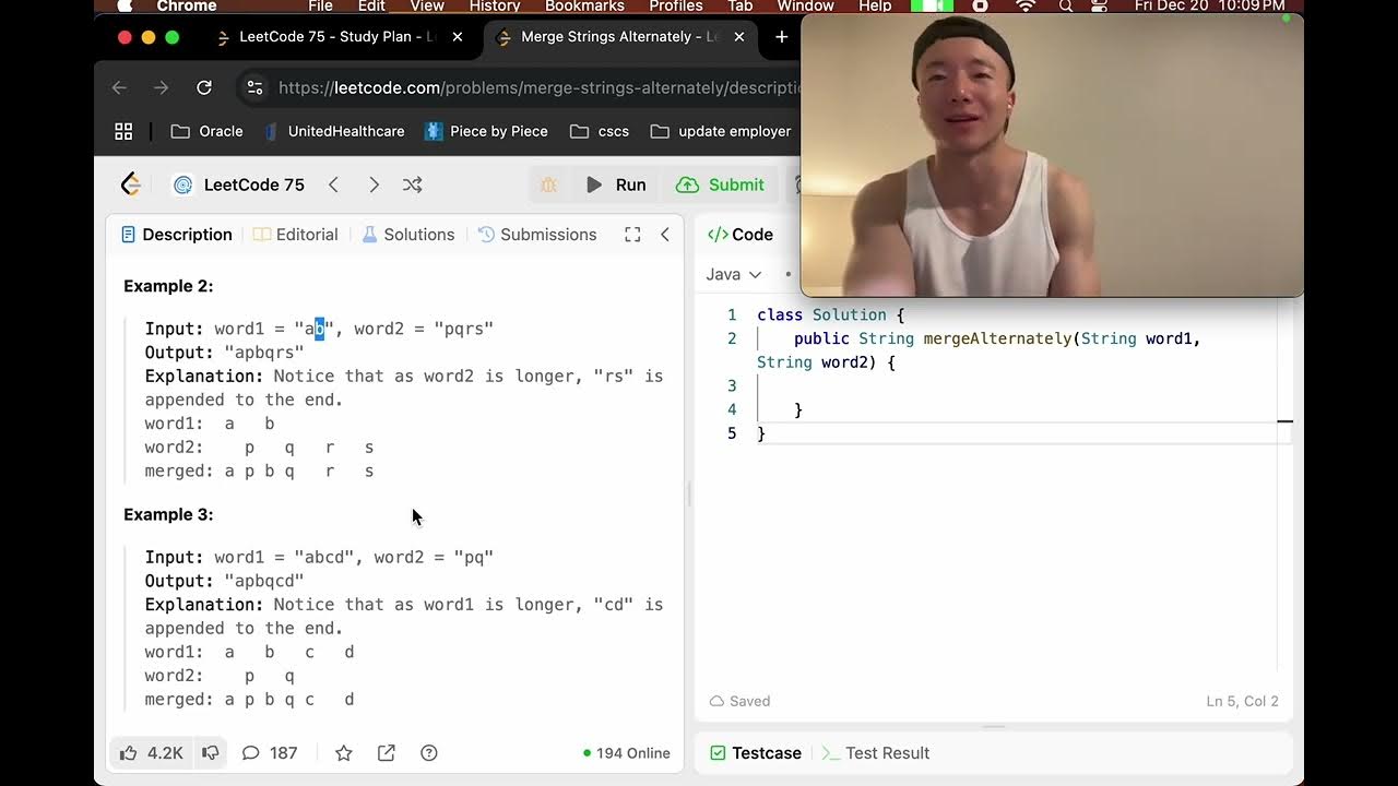 Weekly Leetcode Practice: Leetcode 1768 Weekly Leetcode practice - YouTube
