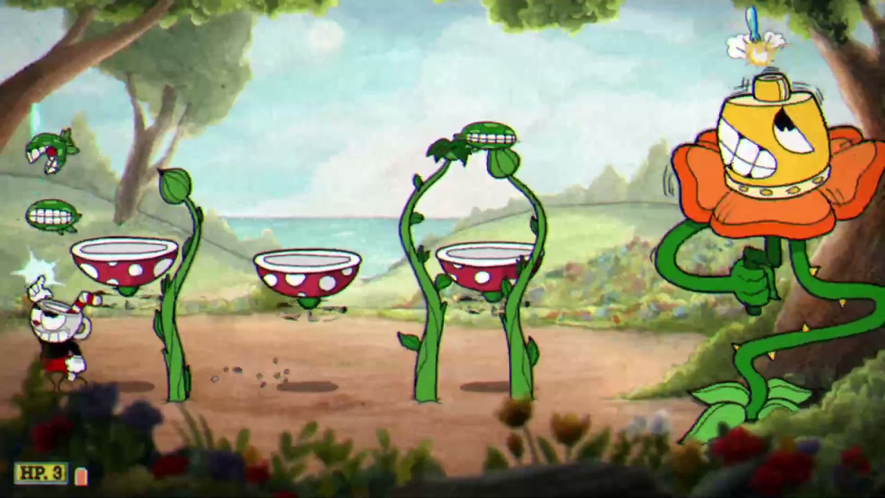 Cuphead: Cagney Carnation: S grade, no dash/peashooter only/no charm/no super