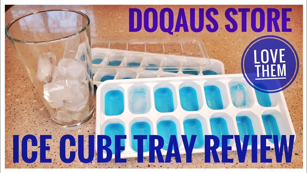 DOQAUS Ice Cube Trays 4 Pack, Easy-Release Flexible & Silicone 14-Ice Trays  with Spill-Resistant Removable Lid, LFGB Certified and BPA Free, for