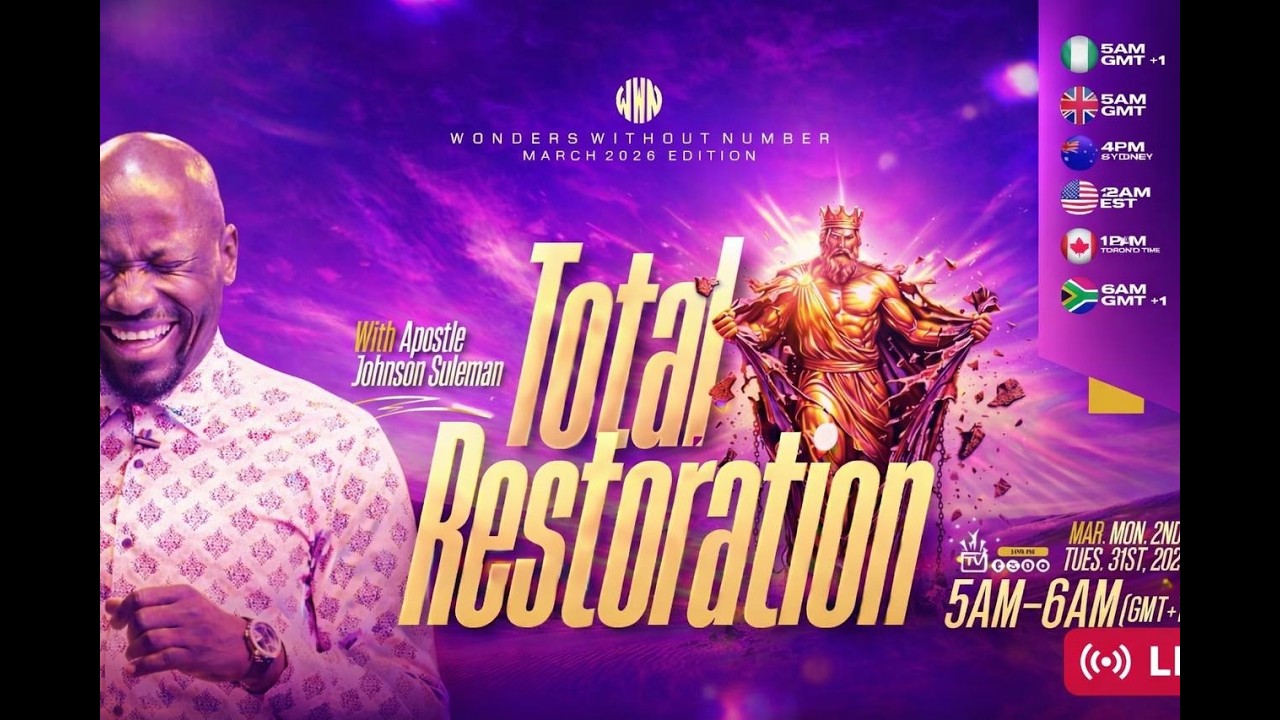 Wonder Without Numbers with Apostle Suleman : TOTAL RESTORATION!|| MARCH 11  2026