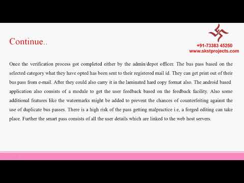IEEE Smart Bus Pass System Using Android
