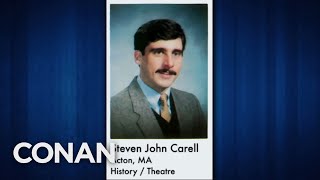 Steve Carell Rocked A Mustache In High School - CONAN on TBS