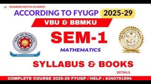 VBU SAND BBMKU SEM-1 WISKUNDE SYLLABUS & BOEKDETAILS