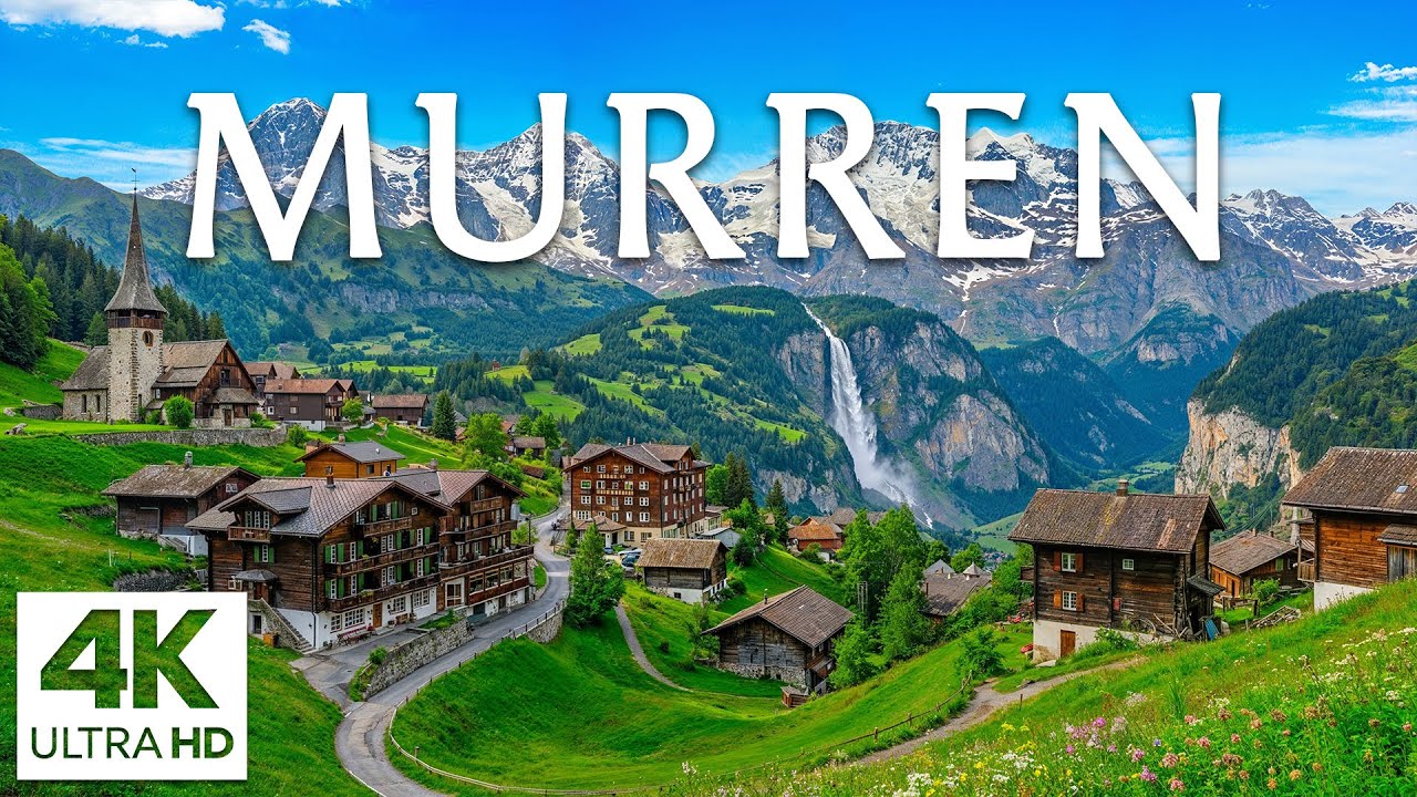 Mürren 4K | Cliffside Alpine Village – Jungfrau Views, Wooden Chalets & Valley Clouds