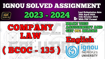 BCOC 135 Solved Assignment 2023-24 In English | BCOC 135 SOLVED ASSIGNMENT 2024 | #Bcoc135