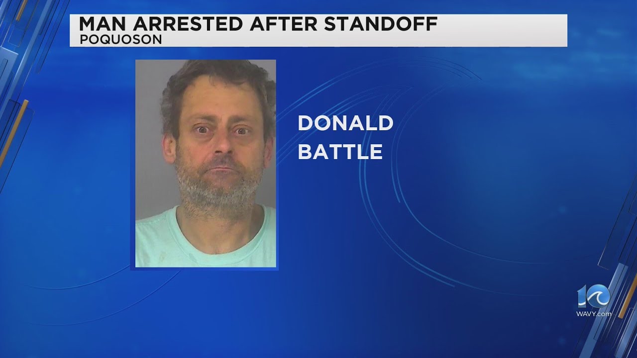 Man arrested after four hour standoff in Poquoson - YouTube