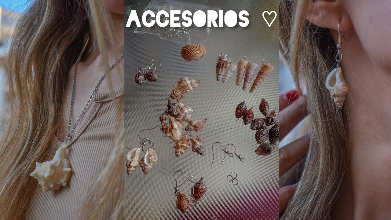 cómo hacer accesorios con conchas marinas | Colgantes, Pendientes, Aritos, Collares