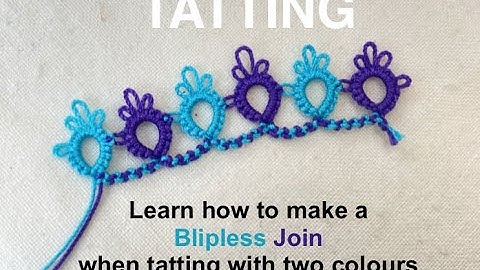Tatting - The Blipless Join in a Very Simple Two-Colour Edging