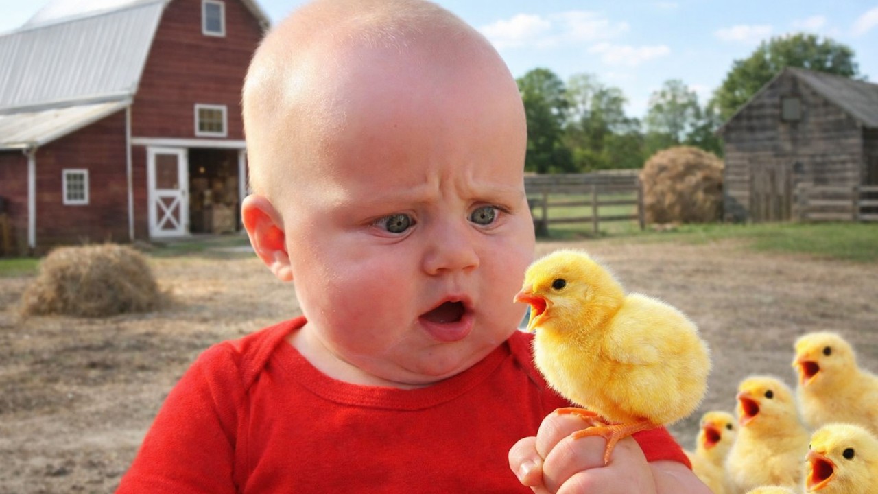 Chickens Are Stealing Babies Food 😂😂 Chicken videos Laughing Babies