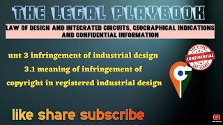 Infringement of industrial design - meaning of infringement 