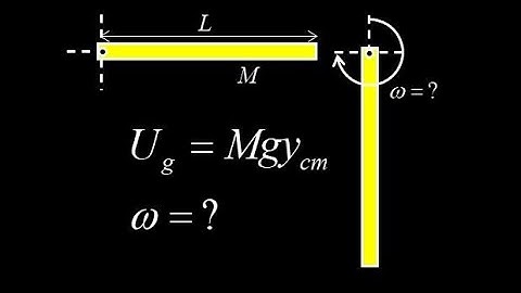 Gravitational potential energy formula for a rigid body + angular velocity of a falling rod.