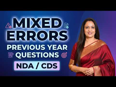 Spotting Errors Asked in NDA / CDS | Previous Year Paper | English With Rani Ma'am