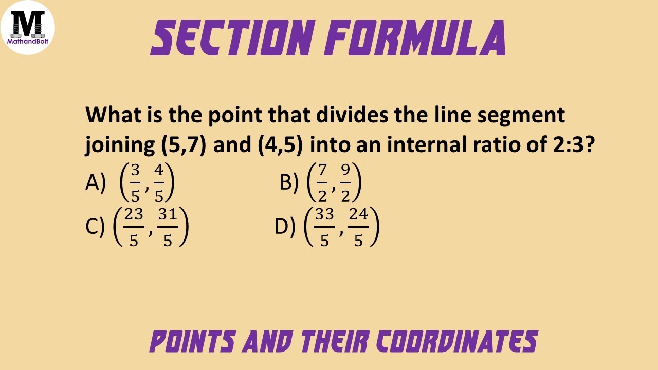 15 | Points And Their Co-ordinates | Section Formula - Worked Out ...
