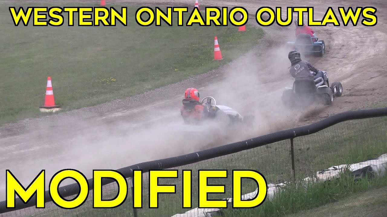 Modified Class Mower Racing At Western Ontario Outlaws Round 01 - YouTube