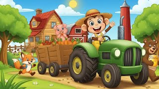 Monkey farmer fixes tractor and plows field of radish, carrot, cabbage - funny monkey🐒