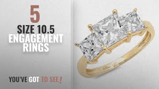 10 Best Size 10.5 Engagement Rings: Clara Pucci 2.9 CT Three Stone Princess Cut Ring Engagement