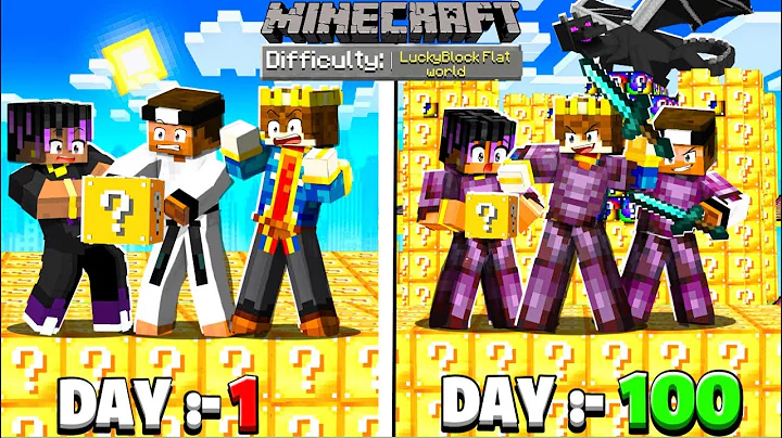 100 Days In LUCKY BLOCK SUPERFLAT World In Minecraft 😰