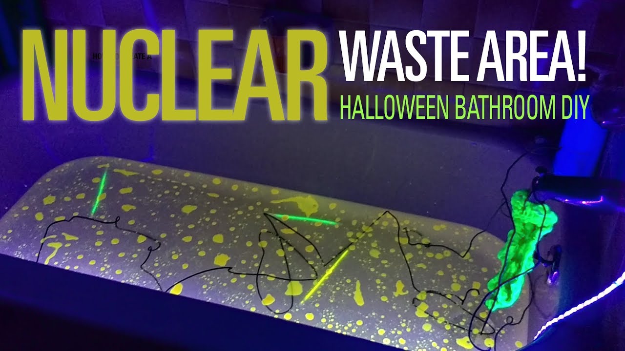 DIY Nuclear Hazardous Waste Bathroom for Halloween!