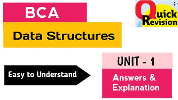 Data Structures UNIT 1 Quick Revision 2025 BCA II Semester 2nd Sem Imp OU KU TU PU SU MGU