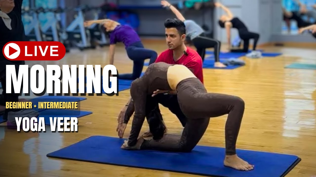 Утренняя йога в прямом эфире | Йога Вир | Для начинающих и продолжающих