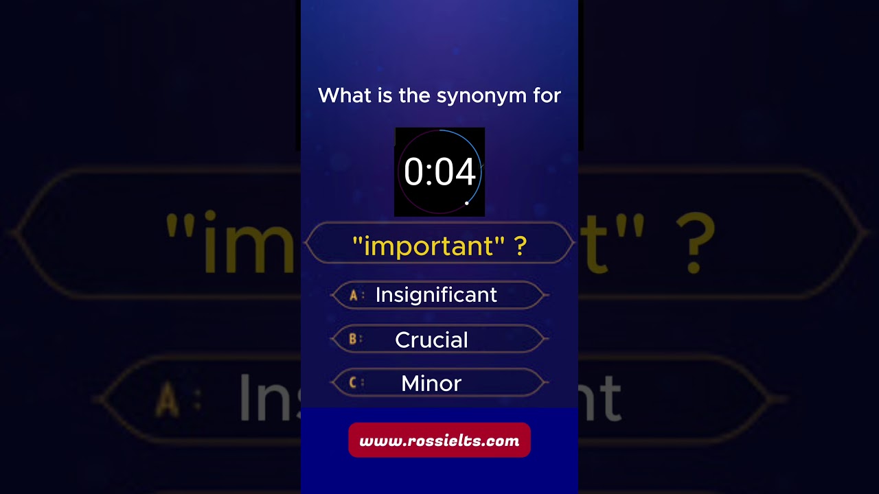 English Vocabulary quiz synonyms for Crucial #ieltsvocabularyenglish  #vocabulary - YouTube