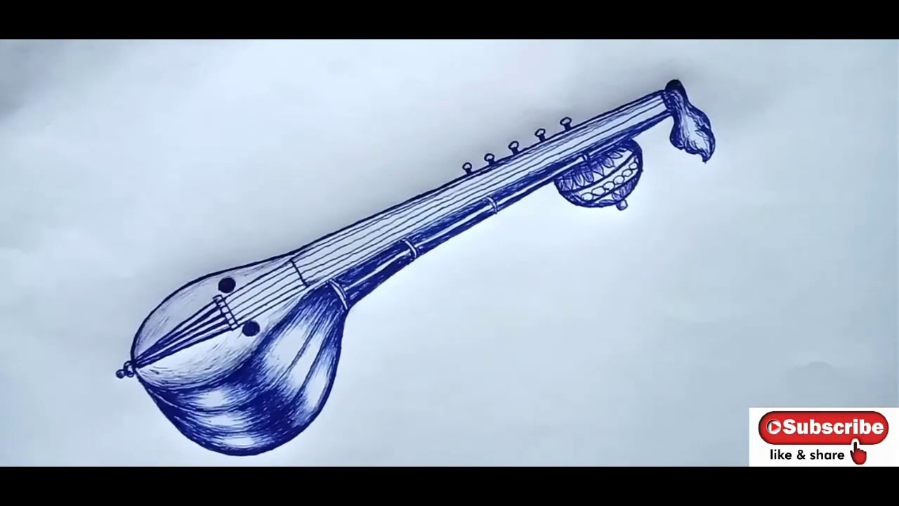 How to Draw a Veena YouTube